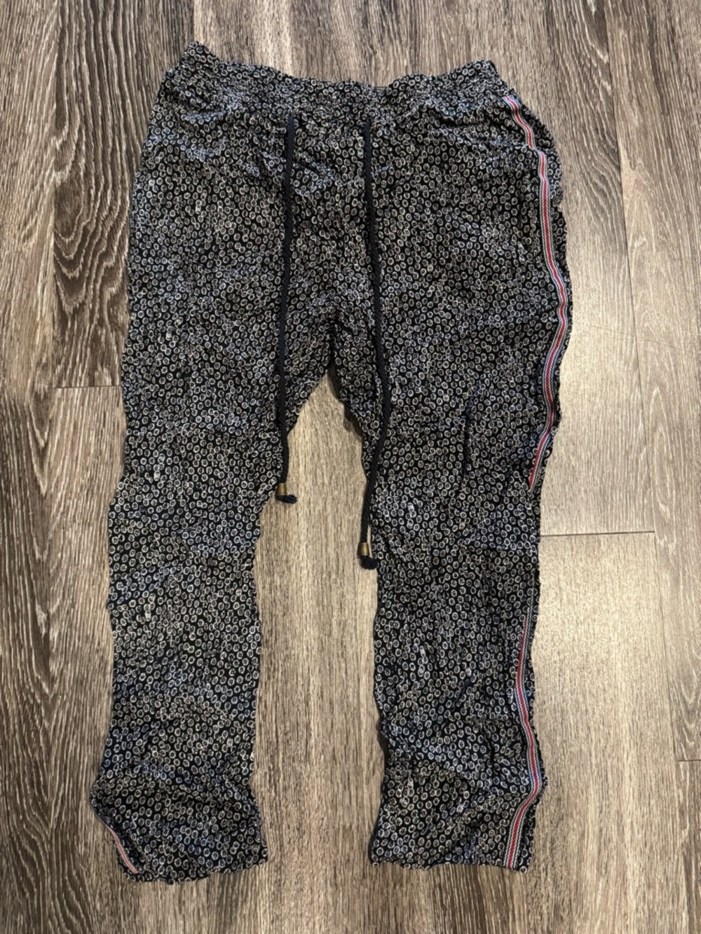 Anthropologie Navy Printed Jogger with White Dot Motif